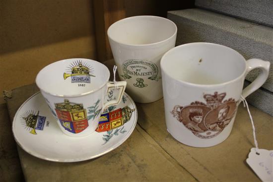 3 RCD 1969 Investiture limited edition bells (boxed), 1937 Coronation book (Newnes) & sundry Royal commemorative china (8)(-)